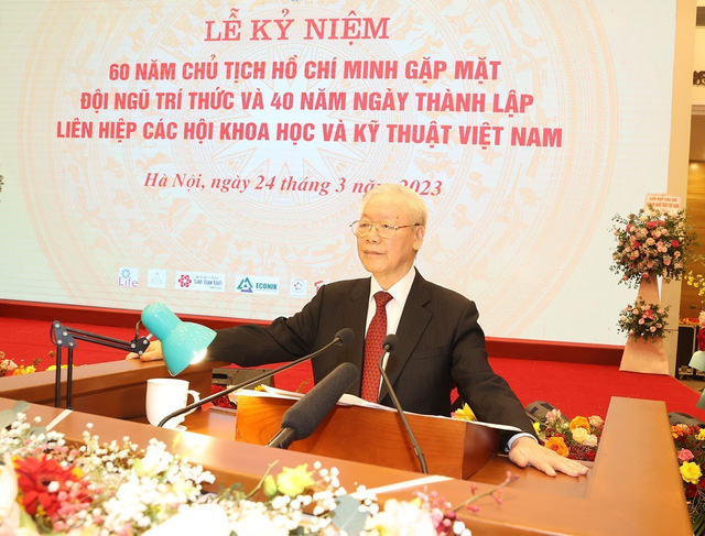 Tổng Bí thư Nguyễn Phú Trọng: Đội ngũ trí thức khoa học và công nghệ đóng góp to lớn trong xây dựng, phát triển đất nước - Ảnh 1.